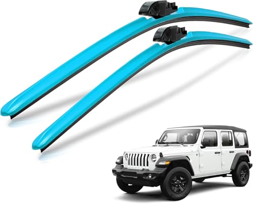 Clix Wipers - Jeep Wrangler & Gladiator (16"/16") Teal Windshield Wiper Blades (All Wrangler & Gladiator Models), All-Weather Replacement Wipers-Set of 2, Includes Quick Connect Clips (1997-2025)