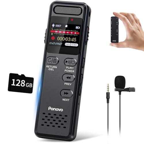 160GB Digital Voice Recorder with Playback, 1100mAh Mini Audio Recording Device for Lecture Interviews, 1536Kbps Voice Activated Recorder with Noise Reduction, Password, External Microphone