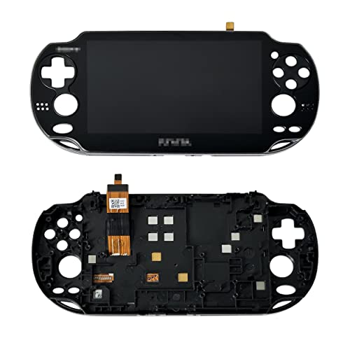 Partsatoz Black LCD Display Touch Screen Digitizer Glass Assembly with Bezel Replacement for PlayStation PS Vita PSV 1000 1001 PCH-1001 PCH-1101