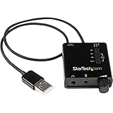 StarTech.com USB Sound Card w/ SPDIF Digital Audio & Stereo Mic – External Sound Card for Laptop or PC – SPDIF Output (ICUSBAUDIO2D),Black 0.6" x 1.8"