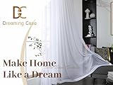 Dreaming Casa Solid Sheer Curtains Draperies White Rod Pocket 2 Panels 52" W x 96" L