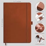 RETTACY Graph Paper Notebook, 2-Pack, A5 Grid Notebook Journal with 192 Pages per Pack, 5.7'' × 8.3'', Medium Size, Leather Hardcover, 100 GSM Thick Paper, for Math, Engineering (Black & Brown)