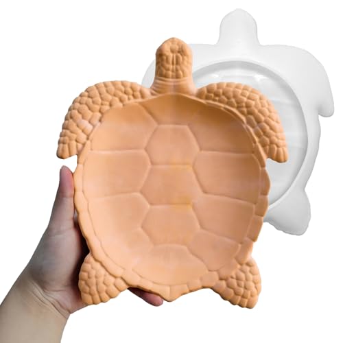 Wehous Texture Turtle Tray Resin Mold, Storage Tray Silicone Molds for Epoxy Resin, Creative Marine Animal Container Jewelry Holder Trinket Plate Mold Turtle Concrete Clay Craft Halloween Home Decor