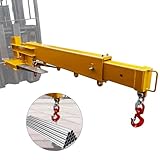 CuisinSmart Attachments Fork Mounted,Adjustable Hoist Jib Boom Crane, 6000 LB Lift Capacity,Attachments Fork with Hooks for Warehouse Factories