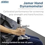 Jamar Hydraulic Hand Dynamometer, Lightweight Max Force Indicator to Measure Grip Strength, Calibrated Strengthener Measures PSI, Cordless Hand Evaluation Tool, Easy Squeeze Adjustable Exerciser