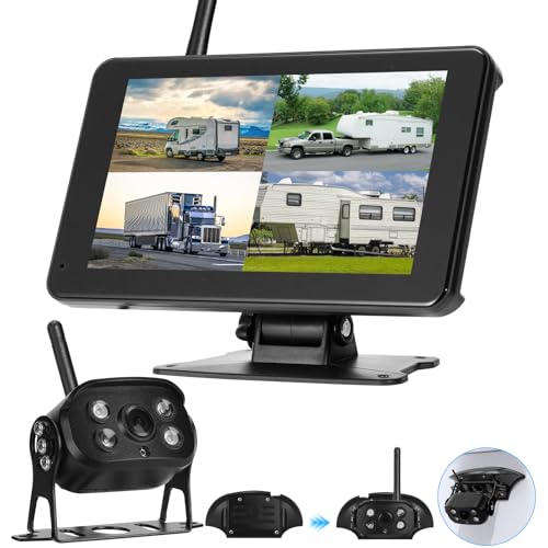 Wireless Backup Camera for Truck. Rv - Vehicle Backup Camera with 7'' 1080P HD Monitor - IP69 Waterproof Reverse Camera with BSD Alert and Night Vision for Car, Van, SUV, Trailer and Camper