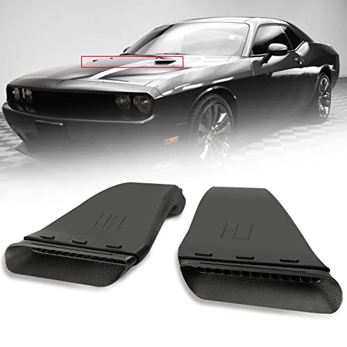 Kojem Hood Scoop Vent Pair Compatible With 2008-2014 Dodge Challenger R/T SRT Replacement For 55399338AB 55399339AB Left & Right