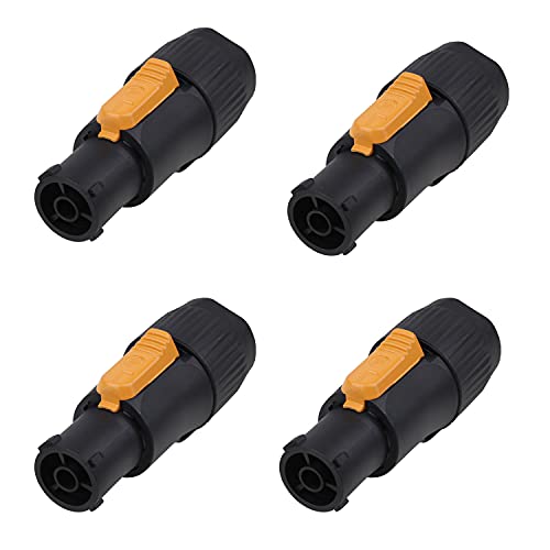 BESCOOS Toronce PowerCon True Waterproof Locking PowerCon 20A Outdoor Protection IP65 Chassis Connectors (SAC3FX-4Pack)