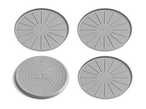 WeatherTech 6" Drink Coasters for Home Surfaces, Anti-Skid, No-Slip knibs - Set of 4, Grey - (8A6CSTGR)
