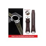 Cowhide Leather Watchband Fit for Casio MTG-B3000 Stainless Steel Adapter Men Nylon Watch Strap(Orange Silver)