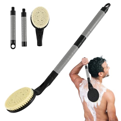 Back Scrubber for Shower,21.7" Long Handle Back Brush for Body to Clean Dirt,Back Brush for Shower Men,Women