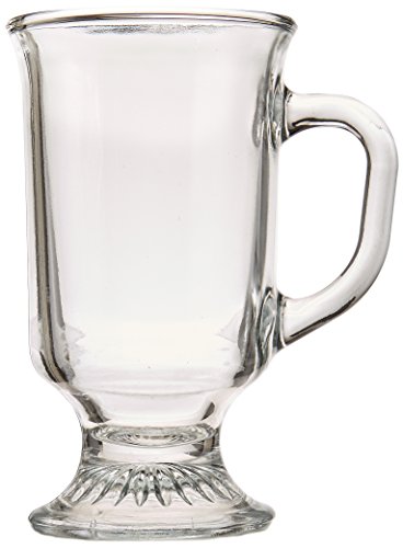 Anchor Hocking 8-oz Irish Set of 12 Coffee Mug Set, 12 Count (Pack of 1), Crystal Clear Glass