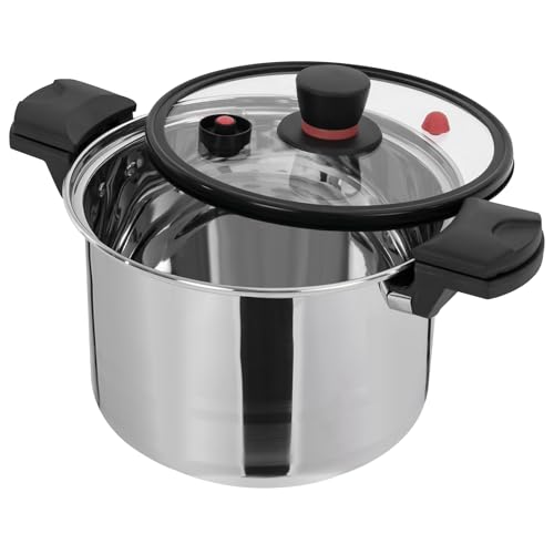 HETEPPTR Pressure Cooker 7L/7.4Qt Stainless Steel Pressure Cooker 60Kpa Pressure Dishwasher Safe with 2 Handles and Lid for Gas Cookers, Induction Cookers and Electric Hob (White)