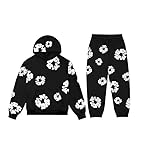 Y2K Hip Hop Two Piece Set for Men and Women, Casual Retro Large Hoodie, Harajuku Pants