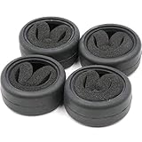 hobbysoul 24pcs RC 1/10 On Road Slick Tire Rubber Tyre with Foam Insert Fit for 1:10 Touring Drift Car Wheel Rim