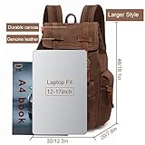 AUGUR High Capacity Canvas Vintage Backpack - for School College Hiking Travel 12-17" Laptop