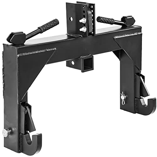 YITAMOTOR 3 Point Quick Hitch for Category 1 Tractor, 3000 lbs 3-Pt Attachment with 2" Receiver Trailer Hitch Adaptation with 5 Level Adjustable Bolt