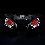 Red Demon White Angel Halo Projector Headlight Assembly For Yamaha YZF R6 2008 2009 2010 2011 2012 2013 2014