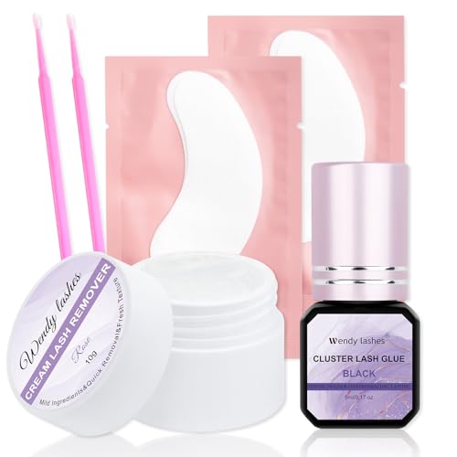 Lash Cluster Glue & Lash Remover: Kit, DIY, Strong, Mild and Safe Cream Eyelash Remover, No Residual, Fast Remover