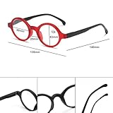 XINGNIAN 4 Pairs of Womens Red Small Round Presbyopic Glasses Men Fashion Trendy Personalized Reading Glasses Spring Hinge Readers +2.75