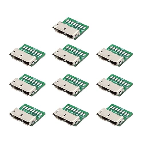 chenyang 10 Pack USB 3.0 Micro-B DIY Connector Micro USB 3.0 10Pin Female Socket Port Repair Replacement Solder Adapter