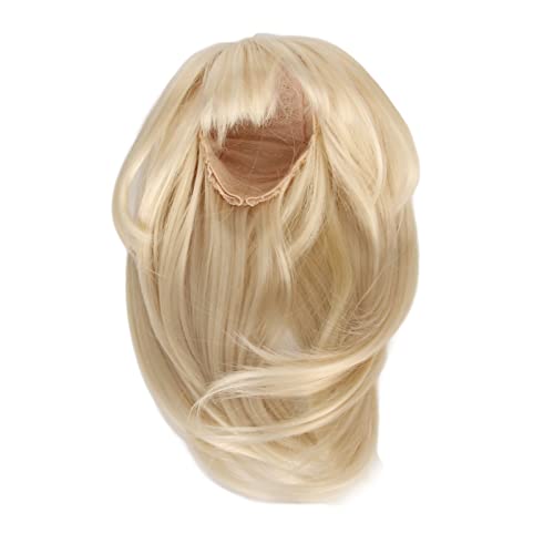 PerGar 1/6 BJD Doll Wig, Milk Gold Long Hair with Bangs, Doll Accessories High Elasticity High Temperature, DIY Decoration Doll Wig for 15.5 to 17cm