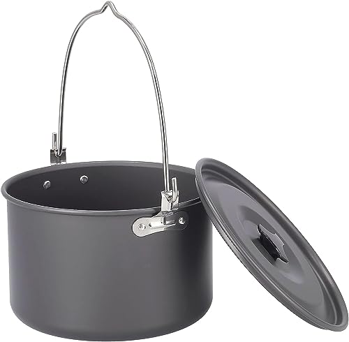 MyLifeUNIT Camping Pot Cookware, Portable Cooking Pot for Outdoor Camping Hiking, 5-Quart