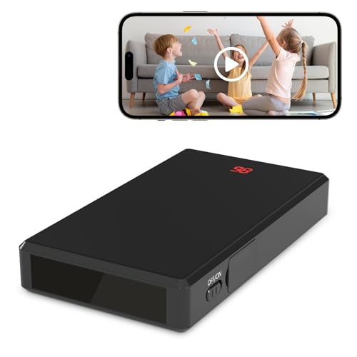Hidden Camera Portable Charger – 1080P Full HD Spy Camera with WiFi & Night Vision, Wireless Mini Nanny Cam for Home Security, Indoor/Outdoor Covert Surveillance