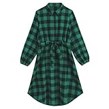 Mommy and Me Christmas Dresses Long Sleeve Green Red Black Buffalo Plaid Family Matching Outfits for Photoshoot Fall Winter Xmas Gingham Mom Daughter Daddy Son Matching Outfits Green Plaid Men M