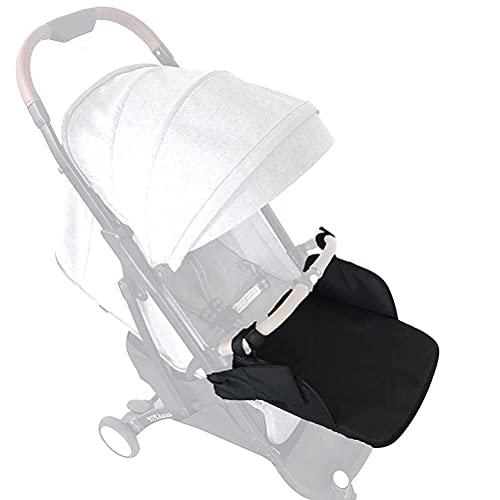 Universal Stroller Footrest Extension, Extended Seat Baby Stroller Footrest, Adjustable Leg Rest Extension Foot Rest Detachable Annex Mat Footmuff Cover, 13.78x11.81 Inch (Black)