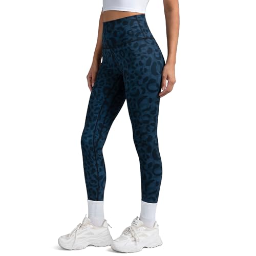 Colorfulkoala Women's High Waisted Tummy Control Workout Leggings Full Length Ultra Soft Yoga Pants 28" (M, Blue Leopard)