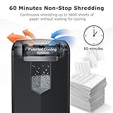 Bonsaii Paper Shredder, 18-Sheet 60-Minutes Shredder for Office Heavy Duty Cross-Cut Shredder with 6 Gallon Pullout Basket 4 Casters(C149-C)