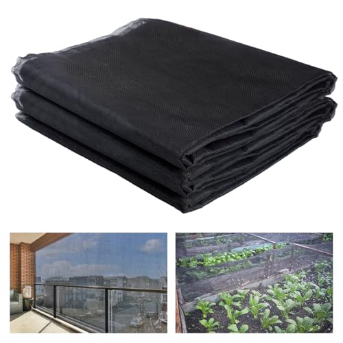 Stronger Garden Mesh Netting - 10 x 20 ft PPT Nano Bird Net Barrier, Mosquito Netting Screen for Outdoor Plants Vegetables Patios Balconies Terraces, Shading Rate 33% (Black)