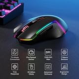 Redragon S136 Gaming Keyboard & Mouse Combo, 75% K628 Tri-Mode Wireless RGB Mechanical Keyboard and 7200 DPI Wireless Gaming Mouse Bundle, Convenient Shared Dongle