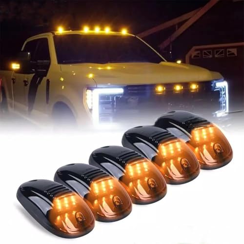 JY JYYOHGE No Drill Cab Lights Waterproof Solar Powered Cab Lights for Truck Vibration with Sensor Solar Wireless Cab Lights for Truck (Yellow Led)