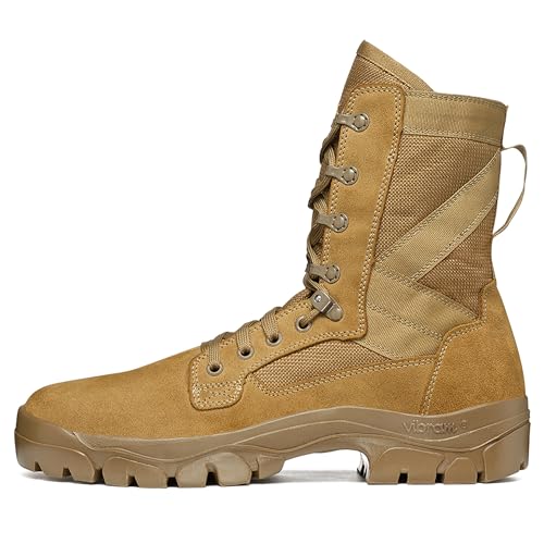 GARMONT TACTICAL T8 Bifida Military Combat Boots for Men and Women, Army, Air Force, AR670-1 Compliant Footwear, Suede Leather, Multi-Terrain Shoes, Coyote, Size 10.5 Wide