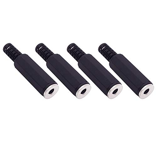 Fancasee 4-Pack 3.5mm 1/8" Replacement Repair Jack TRS Stereo Female Jack Plug 3.5mm Solder Type DIY Audio Cable Connector for Headphone Headset Earphone Cable Repair