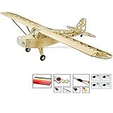 Upgrade Model Airplane Kits Piper Cub J3, 47'' Wingspan Laser Cut Balsa Wood Model Plane Unassembled, DIY Flying Model Aircraft for Adults (KIT+Motor+ESC+Servos+Covering Film)