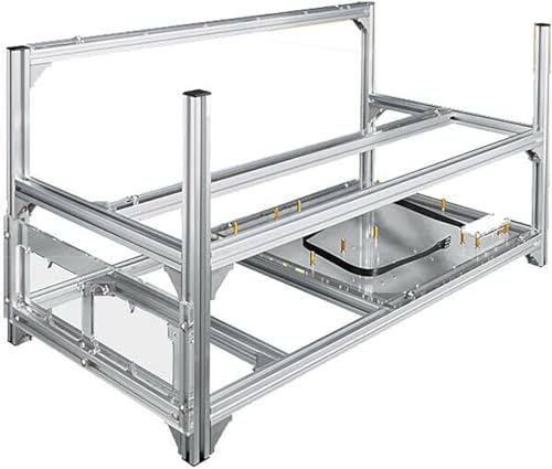 3 Layers 14 GPU Steel Mining Case Bitcoin Ethereum ETH Dual Power Supply Rack Dual Power Motherboard Bracket Computer Case Miner Frame-Rack