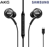 SAMSUNG AKG Earbuds Original USB Type C in-Ear Earbud Headphones with Remote & Mic for Galaxy A53 5G, S22, S21 FE, S20 Ultra, Note 10, Note 10+, S10 Plus - Braided - includes Velvet Pouch - Black