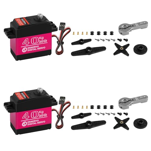 HOOYIJ 2Pack 40KG Digital RC Servo Waterproof DS3240MG High Torque Full Metal Gear Steering Servo Motor for 1/8 1/10 Scale RC Crawler Car Buggy Control Angle 270° 500us-2500us