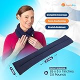 SunnyBay Microwave Heating Pad for Neck and Shoulders, 2.5 lbs 26 inch Long Versatile Microwavable Neck Wrap Warmer or Cool Pack, Hot or Cold Therapy to Relax Sore Muscles (Blue)