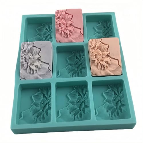 9 Cavities Sunflower Silicone Mold Tray for Natural Soap Making,Flower Soap Molds Candle Wax Molds,Handmade Silicone Soap Mold Chocolate Cake Baking Tools