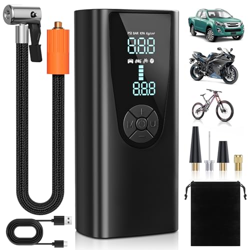 Tire Inflator Portable Air Compressor, 150 PSI Air Pump for Car Tires with Digital Tire Pressure Gauge, 20000mAh Rechargeable 4X Faster Portable Tire Inflator for Car, Motorcycles, Bicycles, Balls