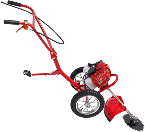 Lawn Mower 49CC 2-Stroke Gasoline Mower Grass Trimmer for Garden, Hand Push Weeding Machine Grass Cutter Garden Tool, Portable Multifunction Gas Brush Cutter String Trimmer for Yard