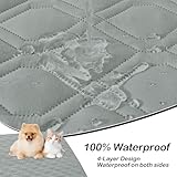 hyha Waterproof Dog Bed Blanket, Soft Pet Blankets, Waterproof Couch Cover for Dogs, Reversible Sofa Covers Washable for Furniture (52x82 Inch, Grey/Dark Grey)