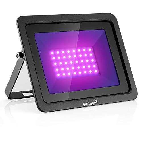 Everbeam 365nm 50W UV LED Black Light - High Performance LED Bulbs, IP66 Waterproof - Ultraviolet Flood Lighting for Aquarium, Indoor or Outdoor Parties, Stage - Party Supplies, Halloween Decorations
