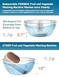 Fruit and Vegetable Washing Machine, Portable Fruit Cleaner Device in Water, USB Wireless Food Purifier, for Washing Fruits, Vegetables, Rice, Meat and Seafood, with OH-ion Purification Technology