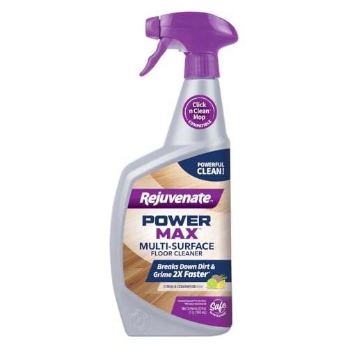 Rejuvenate PowerMax Multi-Surface Floor Cleaner, 32 Ounces, Breaks Down Dirt And Grime On Sealed Hardwood, Tile, Vinyl, Laminate To Deliver A Powerful, Deep Clean With Citrus And Cedarwood Scent