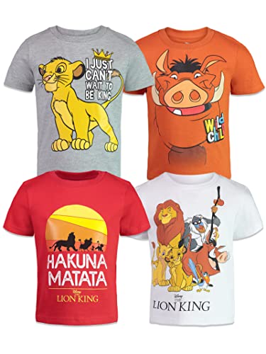 Disney Lion King Simba Nala Timon Toddler Boys 4 Pack T-Shirts 3T